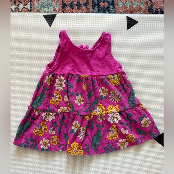 Carter’s|Baby toddler girl pink floral tunic top/shirt dress and peakaboo back - Picture 3 of 5
